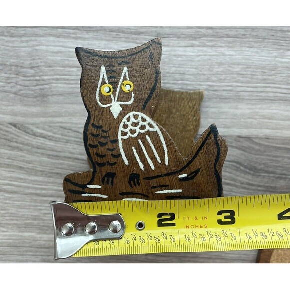Vintage Owl Coaster Holder And Coaster Set Of 5 MCM - Picture 11 of 11